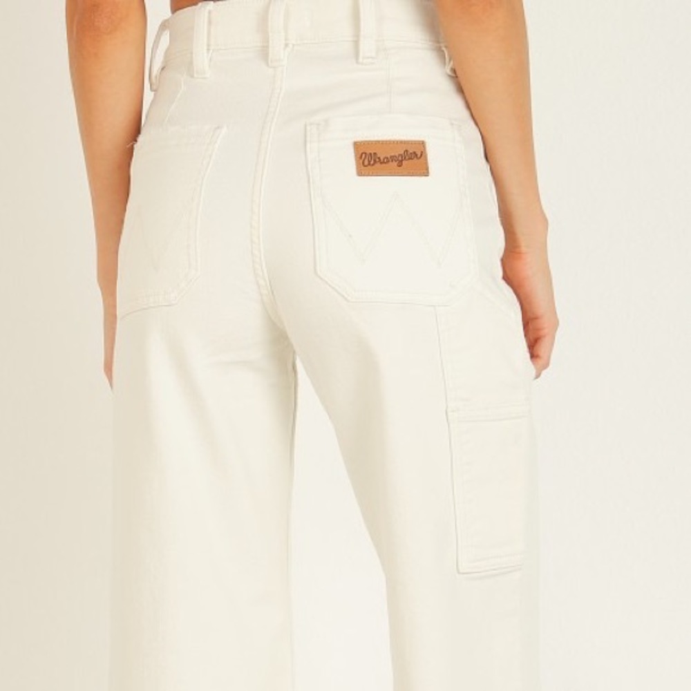 Wrangler cropped flare white denim pants